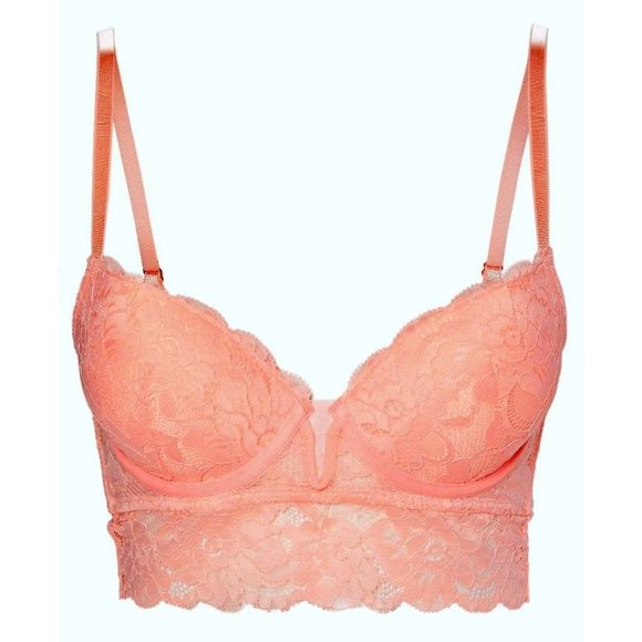Marilyn Monroe Women's Full-Coverage Longline Lace Bra Rose Bisque Pink Size 36C - Picture 10 of 10